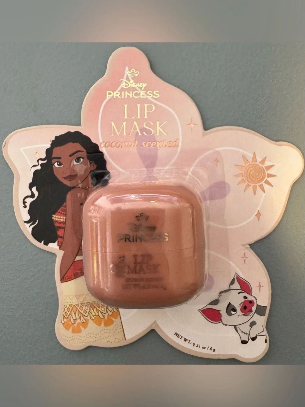 Disney Princess Moana Lip Mask Pod coconut scented Peachy Pink summer nude